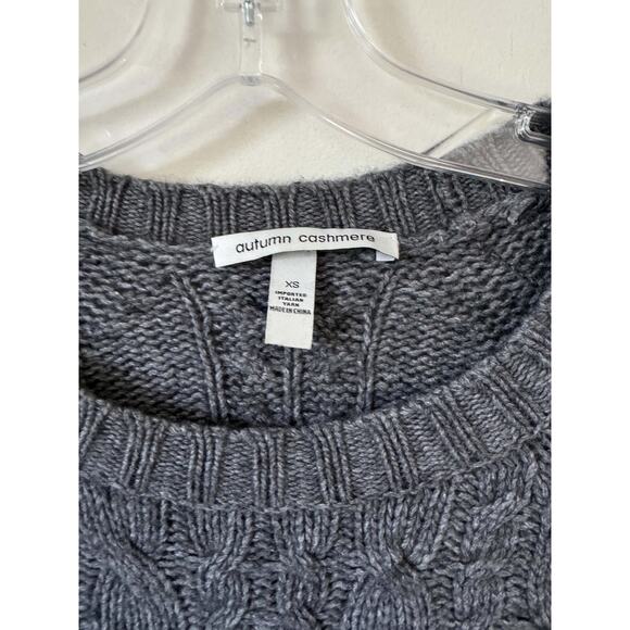 Autumn Cashmere Cable Sweater Gray Size XS - Picture 5 of 6